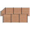 vidaXL Hek set 7 st 1138 x 186 cm WPC en Aluminium Bruin