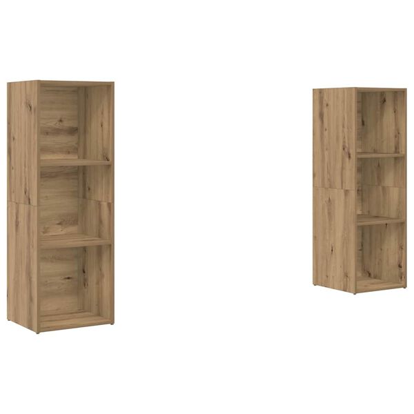 vidaXL Tv-meubelset 2 pcs Artisan Eiken 107 x 35 x 37 cm Bewerkt hout