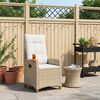 vidaXL Verstelbare stoel met theeplaat 62 x 64 x 112 cm poly rattan