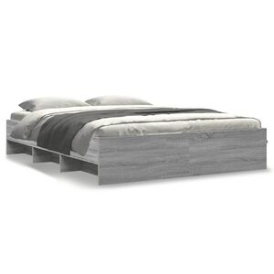 vidaXL Bedframe zonder matras 160x200 cm spaanplaat grijs Sonoma