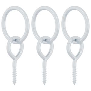 vidaXL Paardenbindringen met oogschroeven 3 st staal zilverkleurig