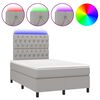 vidaXL Boxspring met matras en LED stof lichtgrijs 120x200 cm