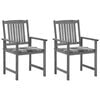 vidaXL Tuinstoelen 2 st met kussens massief acaciahout grijs