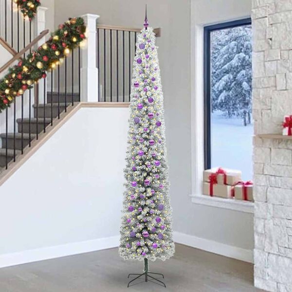vidaXL Kunstkerstboom Groen 270 cm PVC en Staal en Kunststof