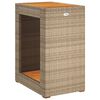 vidaXL Tuinbijzettafel met houten blad 60x40x75 cm poly rattan beige