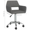 vidaXL Eetkamerstoel draaibaar stof donkergrijs