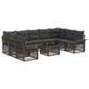 vidaXL Tuinbankenset 10 pcs Grijs poly rattan