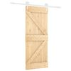 vidaXL Schuifdeur Natuurlijk en Wit 85 x 210 cm Massief Grenenhout