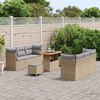 vidaXL Tuin Sofa Set met kussen 9 pcs Beige en Licht Grijs poly rattan