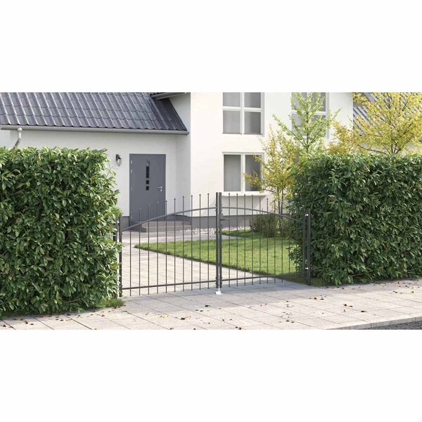 vidaXL Dubbele Poort met slot Grijs 299,5 x 149,5 cm Staal