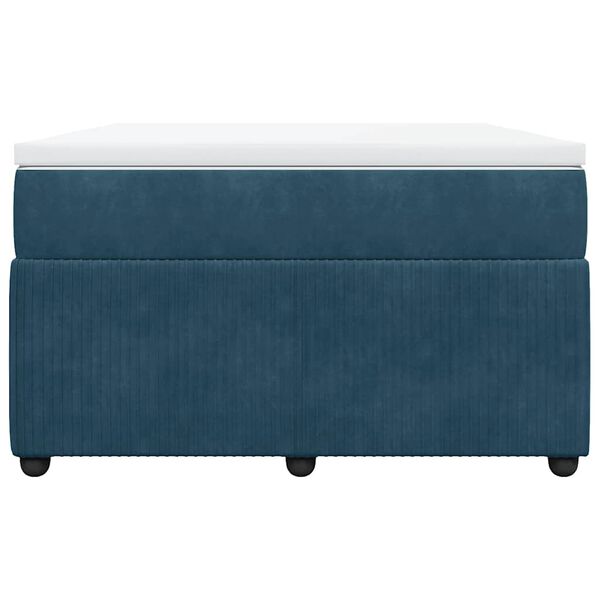 vidaXL Boxspring met matras fluweel donkerblauw 120x200 cm
