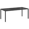 vidaXL Tuintafel 190x90x75 cm gehard glas en poly rattan black