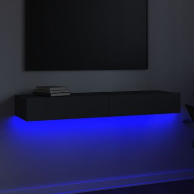 vidaXL Tv-meubel met LED-verlichting 120x35x15,5 cm grijs