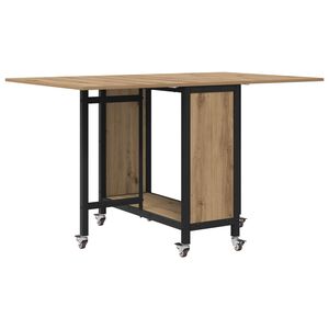 vidaXL Opvouwbare eettafel met wielen 130 x 80 x 76,5 cm staal PB