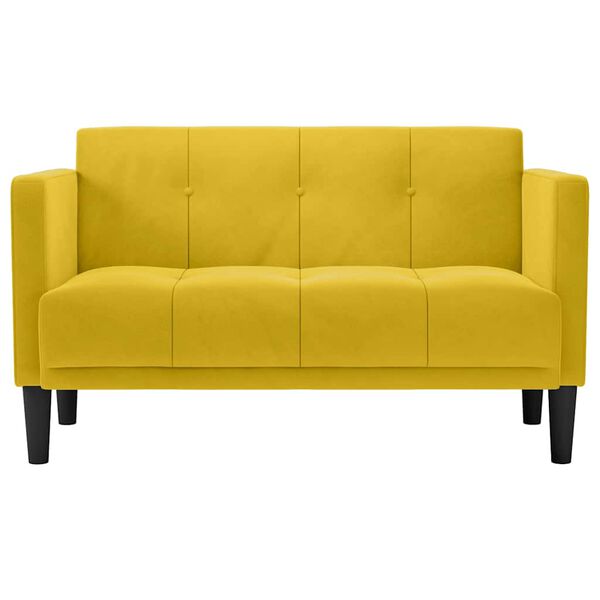 vidaXL Loveseat bank geel 111 cm fluweel