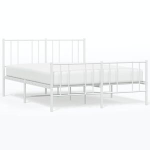 vidaXL Bedframe met hoofd- en voeteneinde metaal wit 120 x 190 cm