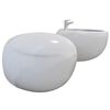 vidaXL Wandtoilet en bidet set wit
