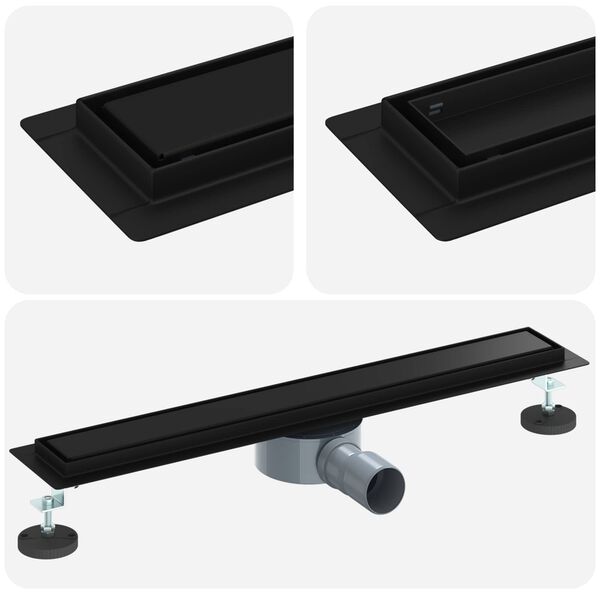 vidaXL Doucheafvoer 2-in-1 met 360&deg; Sifon Zwart 60 cm