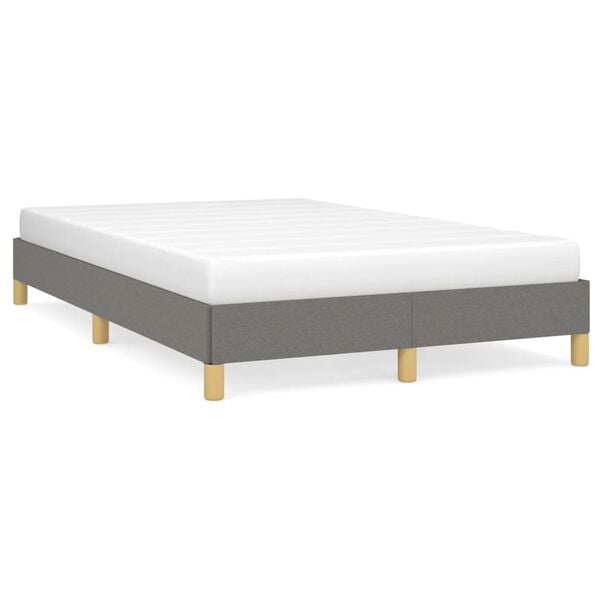 vidaXL Bedframe zonder matras 120x200 cm stof donkergrijs