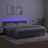 vidaXL Boxspring met matras en LED fluweel lichtgrijs 160x200 cm