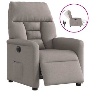 vidaXL Fauteuil verstelbaar elektrisch stof taupe