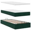 vidaXL Ottoman bed met matrassen 100x200cm fluweel donkergroen
