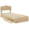 vidaXL Opslag bed met lade Sonoma Eiken 100 x 200 cm Bewerkt hout