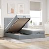 vidaXL Ottoman bed met matrassen 180x200cm stof lichtgrijs