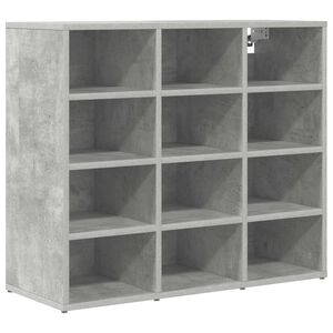 vidaXL Schoenenkast 77,5 x 30 x 67 cm Bewerkt hout Betongrijs