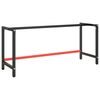 vidaXL Werkbankframe 180x57x79 cm metaal matzwart en matrood
