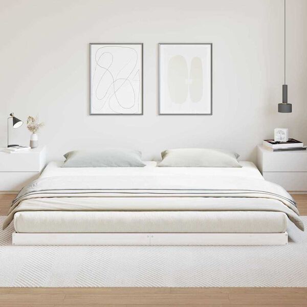 vidaXL Bedframe Wit 213.5 x 104 x 9 cm Massief grenenhout