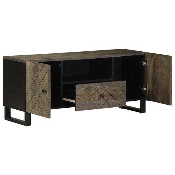 vidaXL Tv-meubel 105x33x46 cm massief mangohout zwart