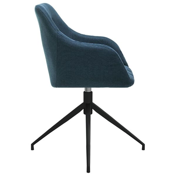 vidaXL Eetkamerstoelen draaibaar 4 st stof blauw