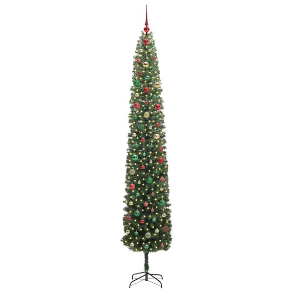 vidaXL Kunstkerstboom Groen 300 cm PVC en Staal en Kunststof