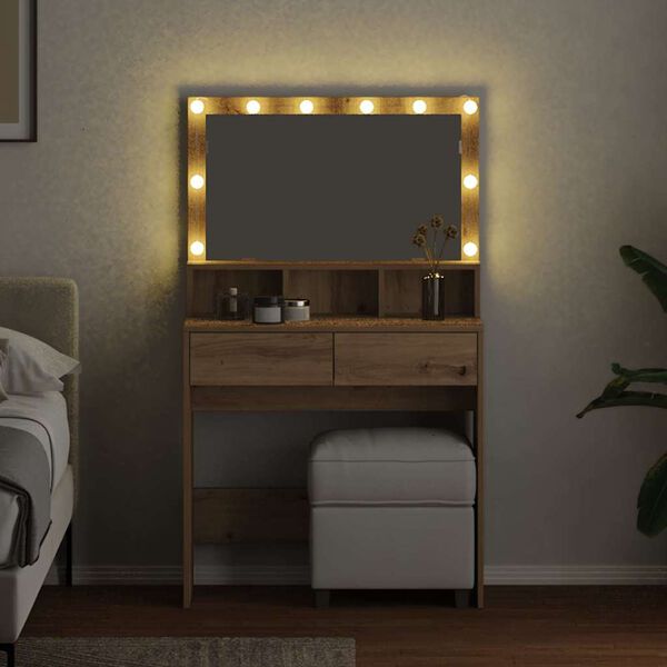 vidaXL Plafondtafel Artisan Eiken 80 x 41 x 134,5 cm Bewerkt hout