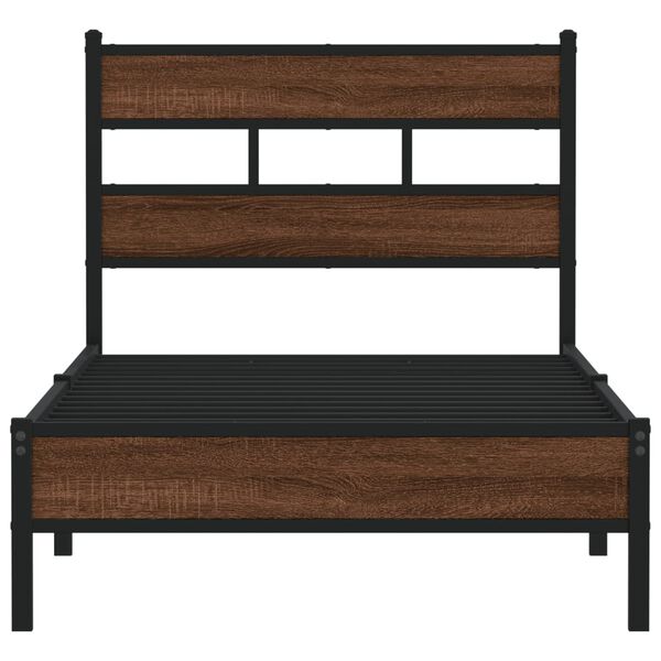 vidaXL Bedframe zonder matras bewerkt hout bruin eikenkleur 90x190 cm