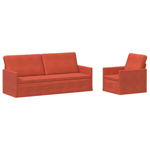 vidaXL Bankstel 2 pcs Rood-oranje Katoen Stof