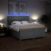 vidaXL Boxspring met matras stof lichtgrijs 200x200 cm