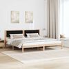 vidaXL Bedframe met hoofdeinde Zwart 200 x 200 cm Massief grenenhout