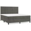 vidaXL Boxspring met matras fluweel donkergrijs 180x200 cm