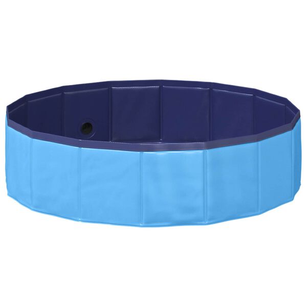 vidaXL Opvouwbaar zwembadd voor honden Blauw 80 x 80 x 20 cm PVC