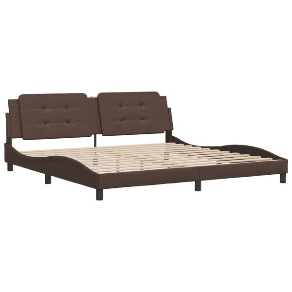 vidaXL Bedframe zonder matras "Zadar" kunstleer bruin 200x200 cm