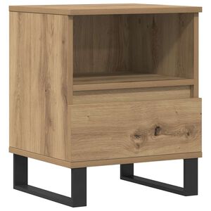 vidaXL Nachtkastje 40x35x50 cm bewerkt hout artisanaal eikenkleur