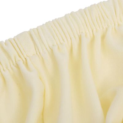 vidaXL Driezitsbankhoes stretch polyester jersey crèmekleurig