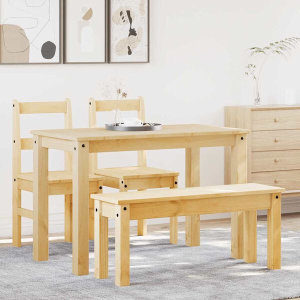 vidaXL 4-delige Eethoek Panama massief grenenhout