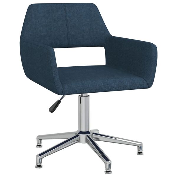 vidaXL Eetkamerstoelen 2 st draaibaar stof blauw