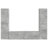 vidaXL Tv-meubelset 6 pcs Beton Grijs Bewerkt hout