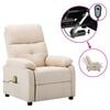 vidaXL elektrische massagestoel cr&egrave;me stof