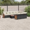 vidaXL 11-delige Loungeset met kussens poly rattan zwart
