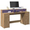 vidaXL Bureau met LED-verlichting 160x55x91 cm hout artisanaal eiken